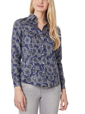 Button Down Navy Blouse