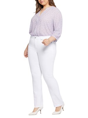 Marilyn Straight Jean in Optic White - Plus