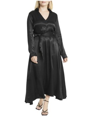Satin Shirt Dress