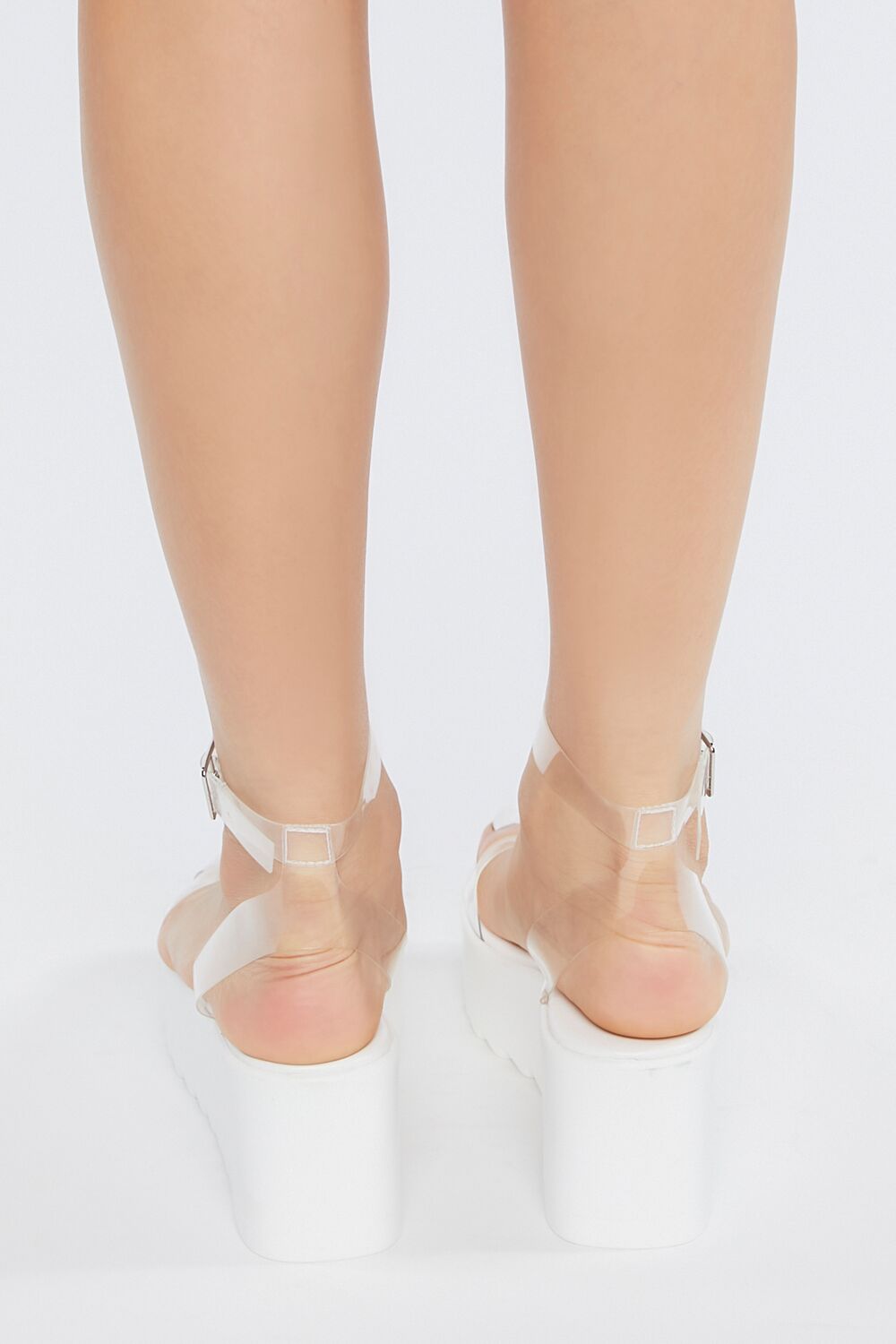 Clear Ankle-Strap Platform Wedges - Image 3