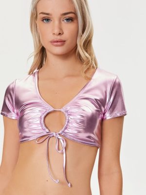 Metallic Bikini Top