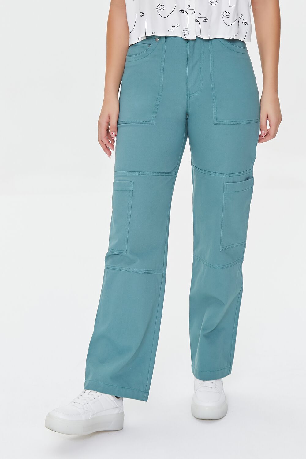 Twill High-Rise Pants - Image 2