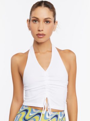 Ruched Halter Crop Top