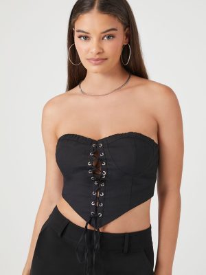 Lace-Up Bustier Tube Top