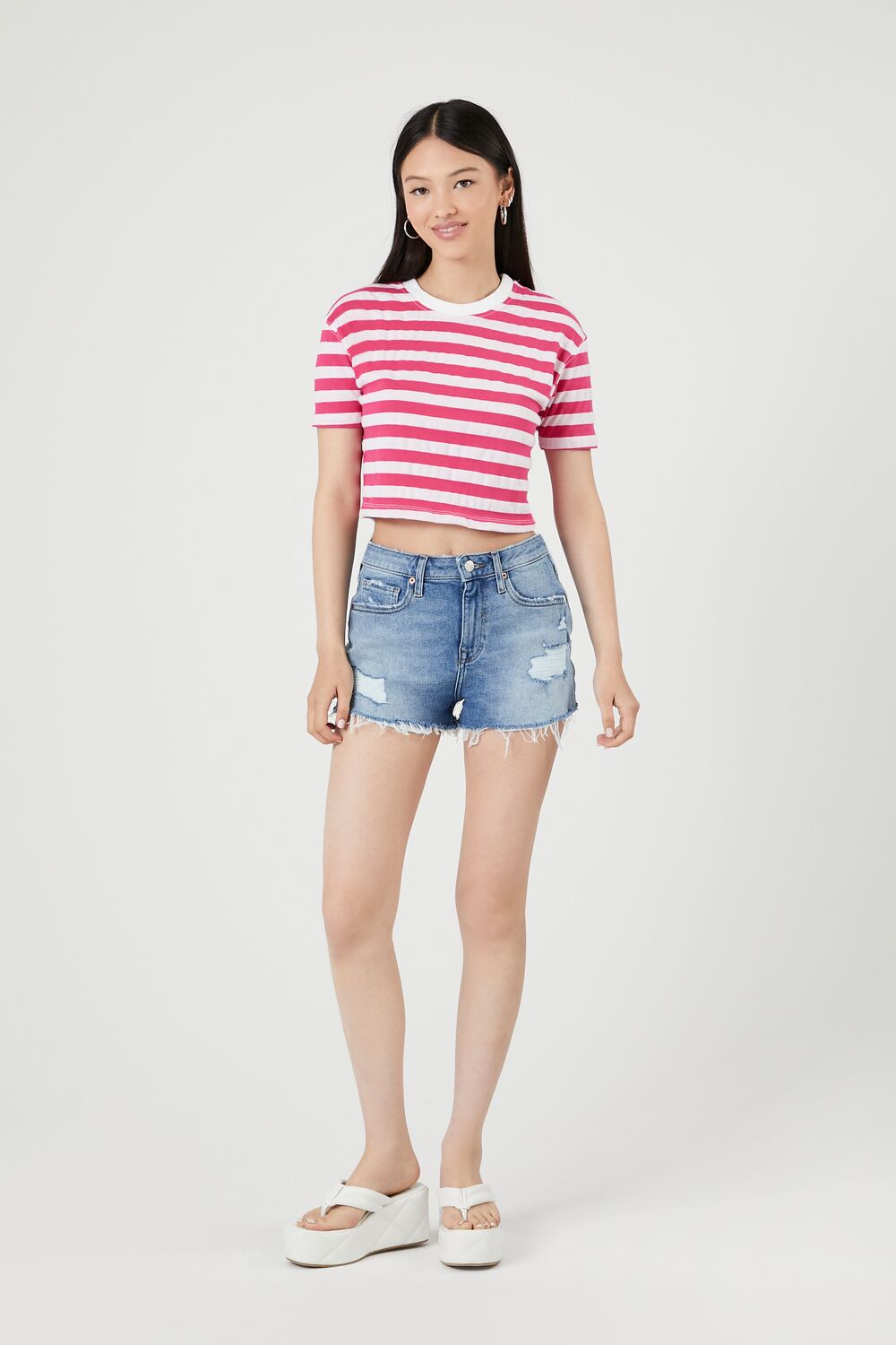 Striped Cropped Tee - Image 4