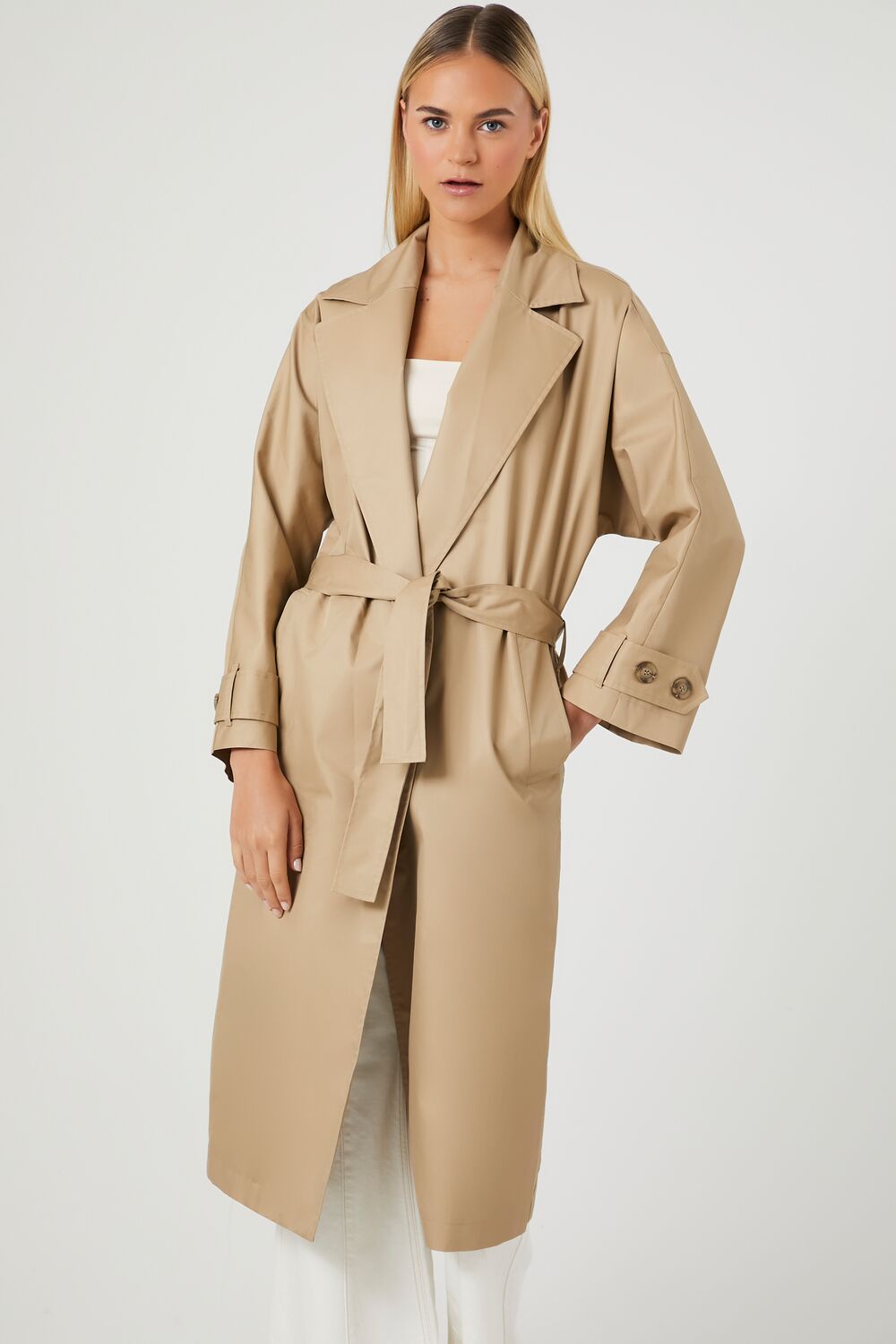 Twill Peak Lapel Trench Coat - Image 4