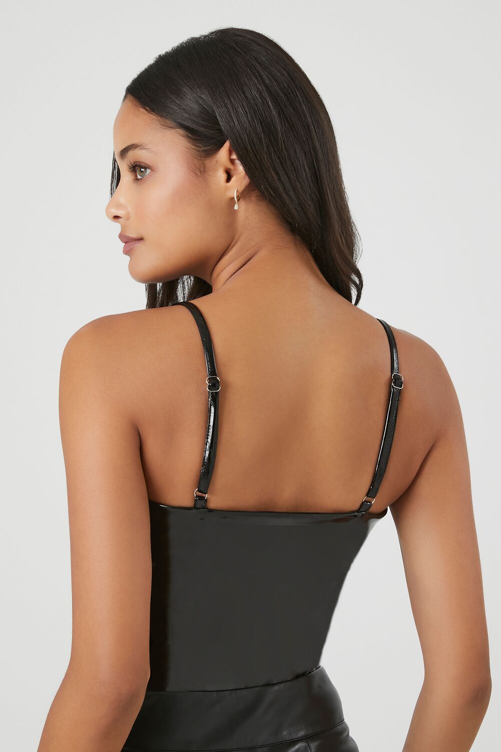 Faux Patent Leather Bodysuit - Image 3