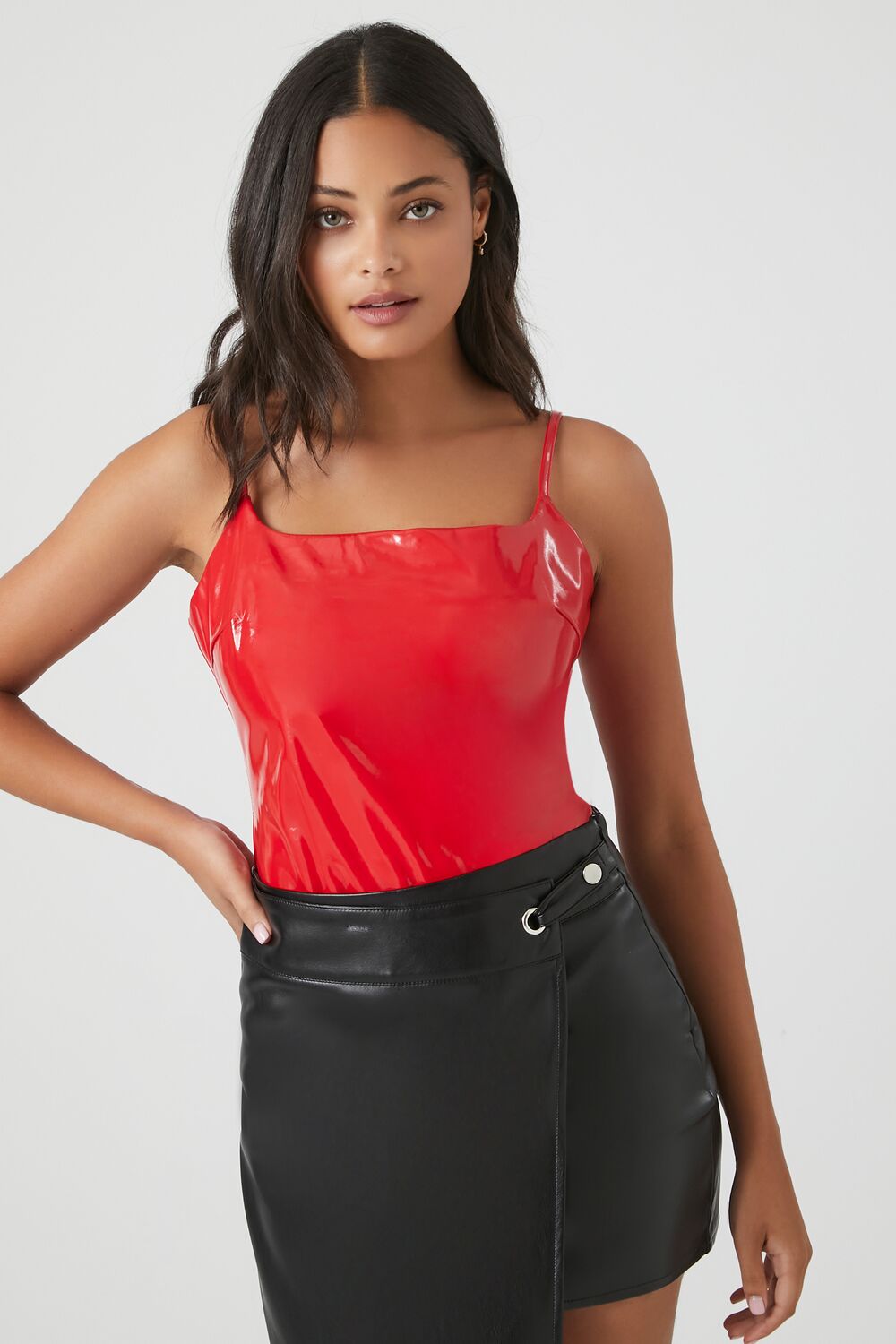 Faux Patent Leather Bodysuit - Image 7