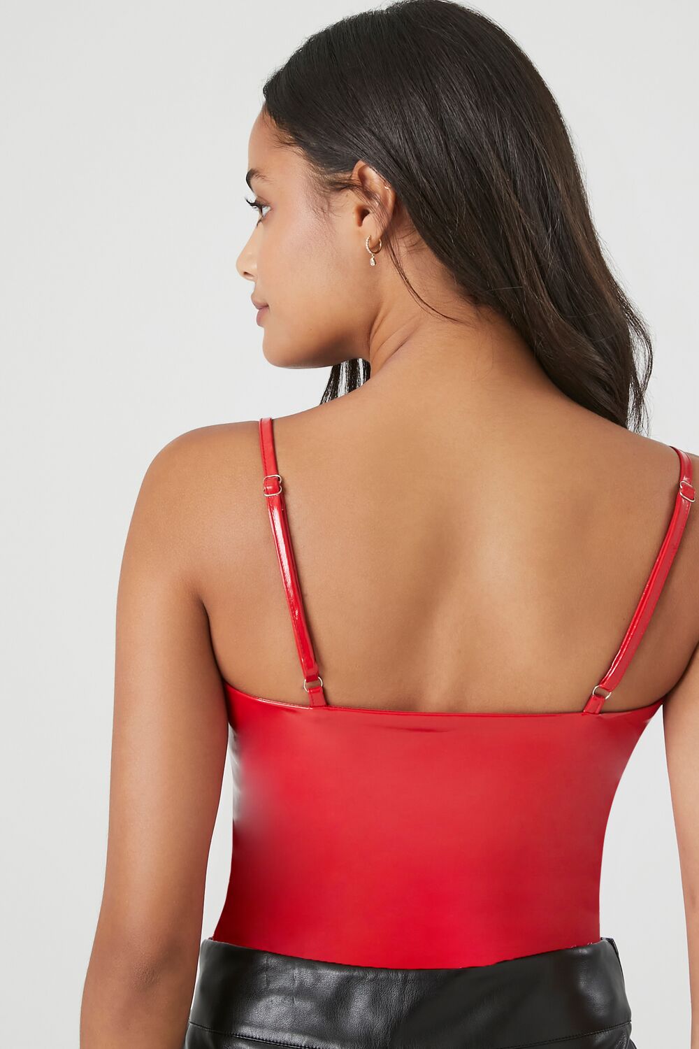 Faux Patent Leather Bodysuit - Image 9