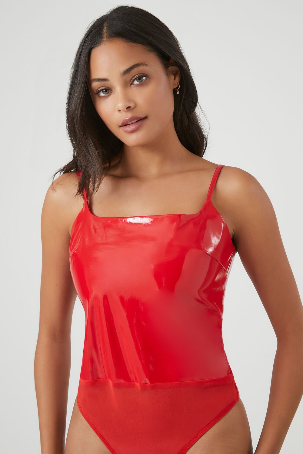 Faux Patent Leather Bodysuit - Image 11