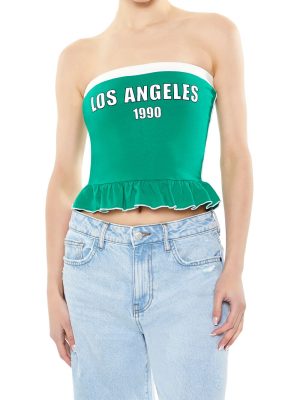 Los Angeles 1990 Ruffle Tube Top