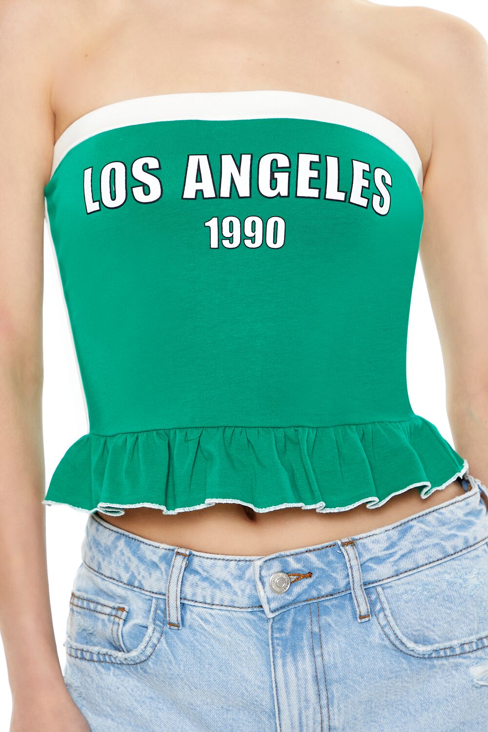 Los Angeles 1990 Ruffle Tube Top - Image 5