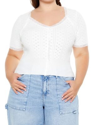 Plus Size Sweater-Knit Crop Top
