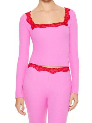 Lace-Trim Crop Top