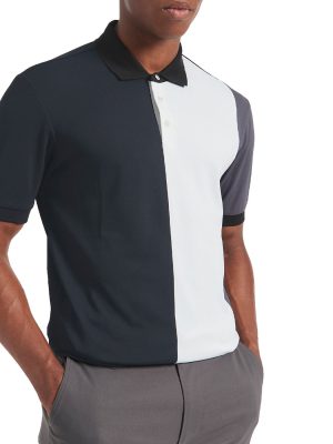 Pique Color Short Sleeve Blocked Polo