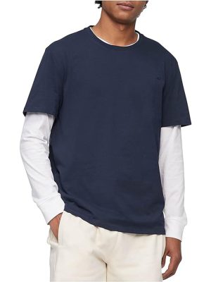 Short Sleeves Smooth Cotton Solid Crewneck Tee